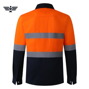 Camiseta Polo de Trabajo de Seguridad Reflectante de Poliéster de Manga Larga para Hombre, Talla Grande, Uniforme Industrial de Alta Visibilidad - Product Image 3