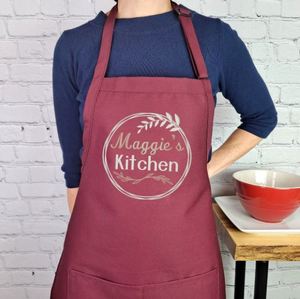 Delantal de cocina moderno de color sólido con bolsillo frontal, delantal de chef para uniforme de personal de restaurante a precio mayorista por fabricante - Product Image 2