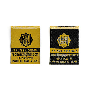 Étiquettes tissées personnalisées de qualité supérieure, style damassé, avec bords découpés au laser, lavables, carrées, pour sacs de vêtements, avec logo de marque, Selangor - Product Image 1
