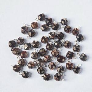 Dijes de Cristal de Granate en Forma de Cubo, Estilo Religioso, Certificados por Terceros, Plata 925 con Baño de Platino para Fabricación de Joyería DIY, Collares - Product Image 1