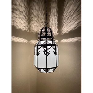 High Quality Hexagon Metal Moroccan <b>Lantern</b> Black Bronze <b>Silver</b> for Home Decoration Durable Indoor Outdoor Use - Product Image 1