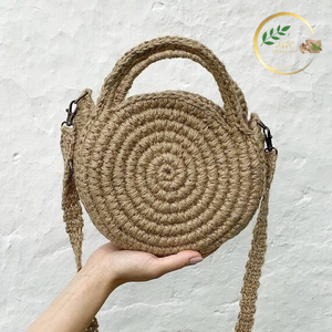 Handmade Round Shape Jute <b>Bag</b> Stylish Eco Friendly Tote <b>Bag</b> for Women - Product Image 2