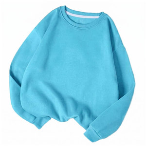 เสื้อสเวตเชิ้ตคอกลมโอเวอร์ไซส์ สีม่วงล้วน แขนยาวทรงหลวม ผ้าถักเนื้อฝ้าย สวมใส่สบายๆ ในฤดูใบไม้ร่วง พร้อมโลโก้แบบกำหนดเอง - Product Image 4