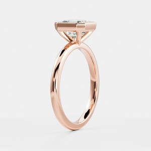 Bague de fiançailles solitaire de luxe en or massif 14 carats avec diamant de laboratoire taille Asscher classique de 1 à 4 carats, certifiée IGI, cadeau unisexe - Product Image 2