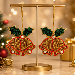 SSTRINGZ KC31 Handmade Beaded <b>Christmas</b> Bell Bag <b>Charm</b> Pearl Seed Bead Holiday Keychain Ornament Promotional Haryana - Product Image 3