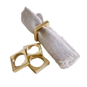 Geometric Brass <b>Napkin</b> <b>Rings</b> For Events Hotels Restaurant Modern Design Metal <b>Napkin</b> Holder For Classic Home Dining Decoration - Product Image 1
