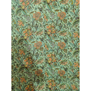 Handmade Kantha Quilt Reversible Cotton Blanket Green Floral Patterned <b>Bedspread</b> for Home Decor gift for her - Product Image 4