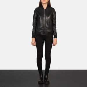 <b>Women</b> Premium Knitted Leather <b>Jacket</b> Genuine Leather Soft Comfortable Classic Tailored Silhouette Casual Fashion Outerwear Quick - Product Image 4