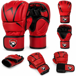 Dumela Professional High Quality MMA Gloves Red Black Leather Breathable Customizable <b>Dummy</b> Gloves Protective Training Gear All - Product Image 2