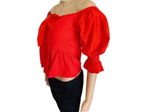 Blusas Elegantes de Mujer, 100% Algodón, Manga Corta, Estilo Vintage, Casuales, para Exteriores, Tejidas, Transpirables, Ecológicas, para Primavera - Product Image 4