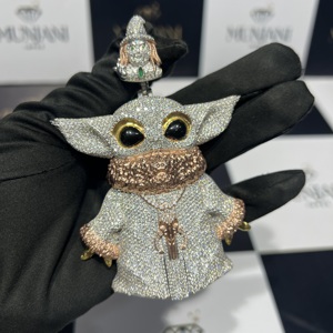 Colgantes Personalizados de Dibujos Animados Estilo Hiphop Unisex, Dijes con Diamantes Moissanite de Color D VVS, Plata 925, Baño de Oro Rosa - Product Image 5