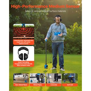 Rilevatore di perdite d'acqua per tubazioni da esterno 1Hz-10000Hz, localizzatore di perdite d'acqua con touchscreen da 7 pollici, rilevatore di difetti sotterranei da 16,4FT (5m) - Product Image 4