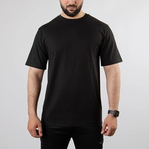 Camiseta de Hombre Negra, Cuello Redondo, Manga Corta, Corte Regular, Casual, Transpirable, de Secado Rápido, Tejido de Punto 100% Algodón Jersey - Product Image 2