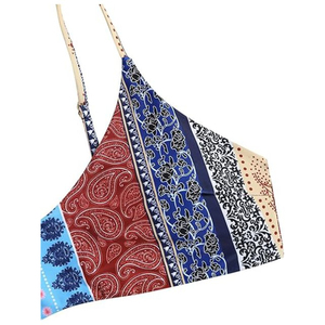 Printed New Arrival Women's Halter Neck V-<b>Strings</b> <b>Bikini</b> <b>Set</b> Two Piece Quick Dry Eco-Friendly Swimwear Bulk Sale - Product Image 6