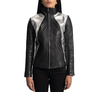 Premium Quality Women's Leather <b>Jacket</b> Fashionable Brown Black Casual Comfortable Front Zip Breathable Knitted Casual - Product Image 1