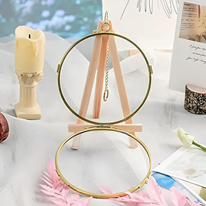 Cadre photo mural décoratif en verre transparent avec bordure en laiton, finition dorée, forme ronde, taille personnalisée, décoration - Product Image 2