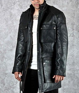 Vestes pour hommes style gothique Dark Knight, style punk, col montant, en cuir imperméable, pour cosplay - Product Image 3