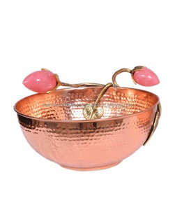 Cuencos Redondos Martillados de Cobre Hechos a Mano KAMRAN - Diseño Clásico para Almacenamiento en la Sala de Estar de Ensaladas, Frutos Secos, Especias - Product Image 3