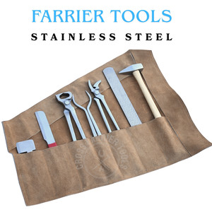 Kit d'équipement de ferrage pour chevaux avec pince à clincher courbée, marteau de fermeur, pince à sabots chauds, extracteur de sabots, couteau à sabots, râpe, lime et polisseur - Product Image 5