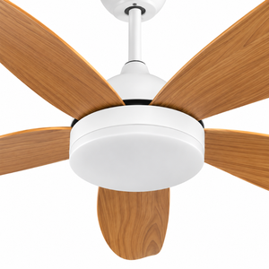 Factory Wholesale 48 Inch <b>Modern</b> Wood Grain BLDC <b>Ceiling</b> <b>Fan</b> <b>with</b> LED <b>Light</b> 5 Blades DC Motor Remote Control for Living Room Bed - Product Image 4