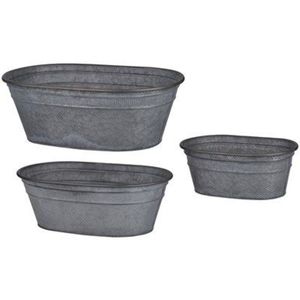 Wholesale <b>Galvanized</b> Metal Planter Vintage Bronze Flower Pot Decorative Garden <b>Bucket</b> Ribbed Iron Plant Container for Garden Pot - Product Image 4