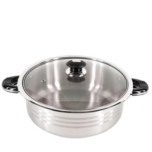 New Arrival Stainless Steel Casserole Pot With Glass Lid Round 24cm Durable For Gas And Induction Cooker Modern Design - Product Image 3
