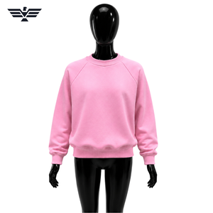 Sudadera Rosa de Cuello Redondo para Mujer, 100% Algodón Tejido, Corte Regular, Color Sólido, Transpirable, Ecológica, con Logotipo Frontal, para Invierno - Product Image 3