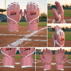 Gants de frappeur de sport Gants de billard à doigts entiers Service OEM Gant d'entraînement de frappeur de baseball en cuir de travail durable personnalisé - Product Image 2