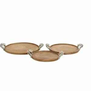 Bandeja de Servir de Madera de Acacia Ecológica Hecha a Mano con Aspecto Elegante, Duradera, Segura y de Estilo Moderno para Bodas, Fiestas, Desayunos y Comida - Product Image 4