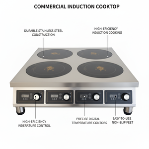 Estufa de inducción de hotel profesional <span class=keywords><strong>integrada</strong></span> de 4 quemadores moderna de calidad, estufa eléctrica sin cocina de inducción comercial de Gas - Product Image 2