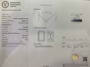 เพชรทรงเหลี่ยมมรกต CVD สร้างในห้องปฏิบัติการ ขนาด 1-10 กะรัต ความใส VVS ได้รับการรับรองจาก GIA ขายส่ง IGI สำหรับเครื่องประดับแบบหลวมสีน้ำเงิน - Product Image 2