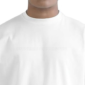T-shirt à manches courtes col rond blanc pour homme Fitness Concepts avec logo imprimé, coupe classique, jersey décontracté en coton - Product Image 4