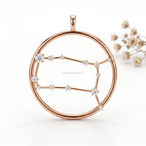Colgantes y Amuletos Finos de Doble Llama Géminis de Junio, Joyería de Signos Zodiacales, Amuleto Inspirado en la Curiosidad, Declaración de Moda de Astrología Moderna - Product Image 2