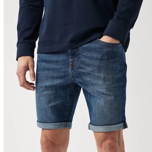 Shorts en jean premium pour hommes, coupe classique, bleu délavé vintage, décontractés et respirants, vente en gros - Product Image 1