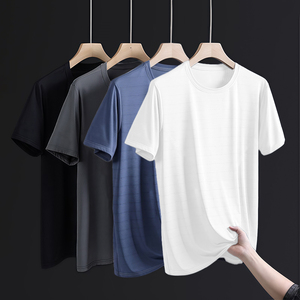 T-shirt décontracté d'été pour hommes, coupe ample, multicolore, impression numérique, 100 % coton, manches courtes, respirant, vente en gros - Product Image 4