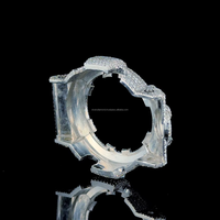 Montre analogique mécanique en acier inoxydable personnalisée GShock avec finition diamant moissanite, style streetwear de luxe, hip hop, bling