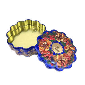 Caja de metal personalizada con relieve para galletas, contenedor de metal para galletas con tapa, en stock. - Product Image 3