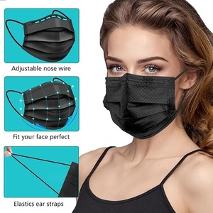 Masque facial en tissu non tissé à 3 couches, respirant, doux, léger, protecteur, jetable, réutilisable, avec boucles auriculaires - Product Image 3