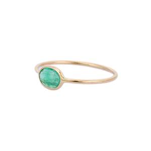 18K <b>Gold</b> Emerald Stacking <b>Ring</b> Set-Eternity Bands with Oval Turquoise Peridot Sapphire <b>Opal</b> & Citrine - Product Image 3