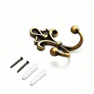 Gancho para Abrigos de Latón Macizo, Estilo Retro de Mediados de Siglo, Gancho Doble para Sombreros en la Entrada - Product Image 2
