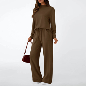 Conjuntos de Pijamas de Bambú Suave para Mujer, 2 Piezas, Manga Larga, Otoño, Tejido Suave - Product Image 1