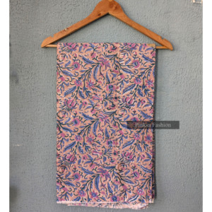 Tissu en coton floral fait main de Jaipur, teint naturellement, imprimé à la main, textile pour vêtements et décoration intérieure - Product Image 2