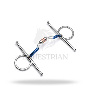 Bridon en fer doux à joues pleines et port bas, avec capsules, pour l'entraînement équestre et le contrôle - Product Image 3