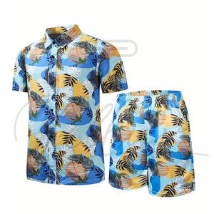 Conjuntos de 2 Piezas para Hombre, Estilo Hawaiano, para Playa, Verano, Camisas con Botones y Estampado Floral, Pantalones Cortos, para Vacaciones - Product Image 6