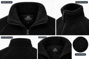 Custom Black <b>Sherpa</b> <b>Fleece</b> Hooded Men's Full-Zip Waterproof Winter Outdoor Jacket 100% Polyester - Product Image 6