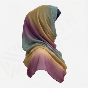 Hiyab elegante y colorido con degradado de verano, chal con borlas, pañuelo ligero para mujer, suave, transpirable, de primera calidad y con estilo. - Product Image 3