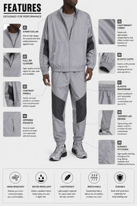 Conjunto Deportivo Cortavientos de Estilo Urbano de Moda, Ropa Deportiva Cómoda y Resistente al Viento para Exteriores, Conjunto de Dos Piezas para Correr, Venta al Por Mayor - Product Image 6