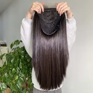 Perruques Remy 100% cheveux humains, Extensions de cheveux humains, lisses, humains, Double dessin, cheveux bruts purs, non traités, meilleures ventes - Product Image 1