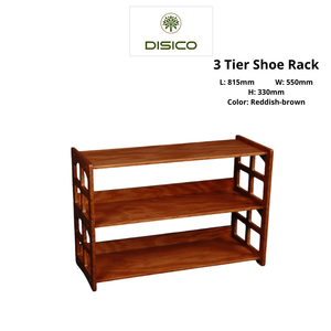 DISICO 3 tier wooden <b>shoe</b> <b>rack</b> with a minimalist design durable construction and ideal for entryway use. - Product Image 4