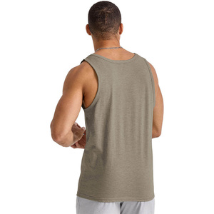 DAIZEN STAR INTERNATIONAL Men Solid Color Knitted Tank Top O-Neck Sporty Gray Athletic Fit Workout Vest Stretchable Fabric 100% - Product Image 6